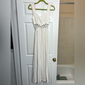 Farm Rio White Maxi Cut Out  Dress